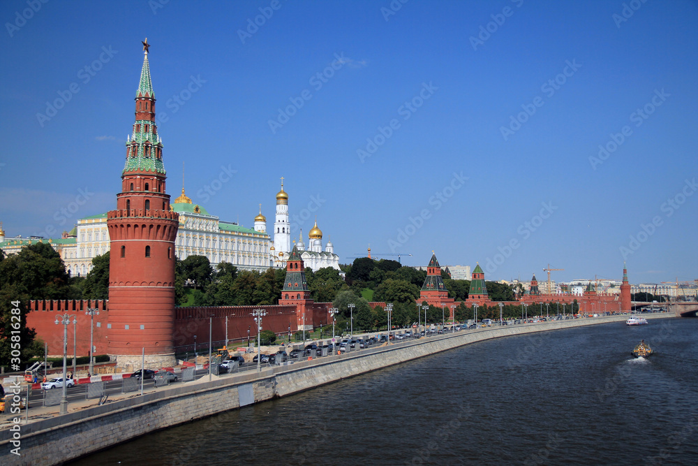 The Kremlin and the river from a bridge