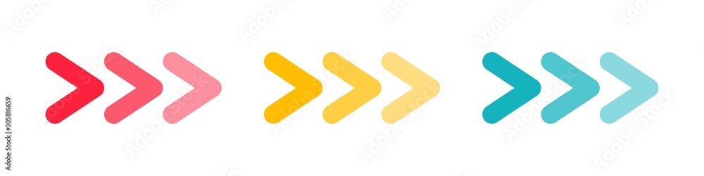 Arrow set icon. Colorful arrow symbols. Arrow isolated vector graphic elements. Arrow set icon. Colorful arrow symbols. Arrow isolated vector graphic elements.