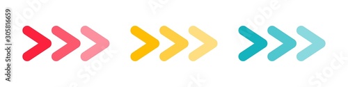 Arrow set icon. Colorful arrow symbols. Arrow isolated vector graphic elements.