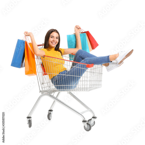 Young woman with shopping c...