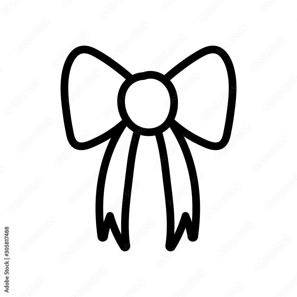 gift bow decoration icon thick line