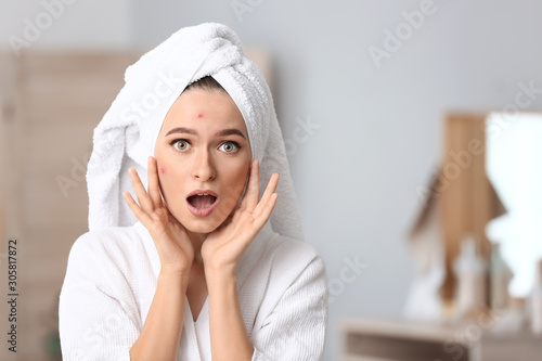 Portrait of stressed young ...