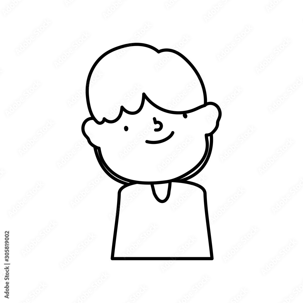 little boy cartoon character thick line