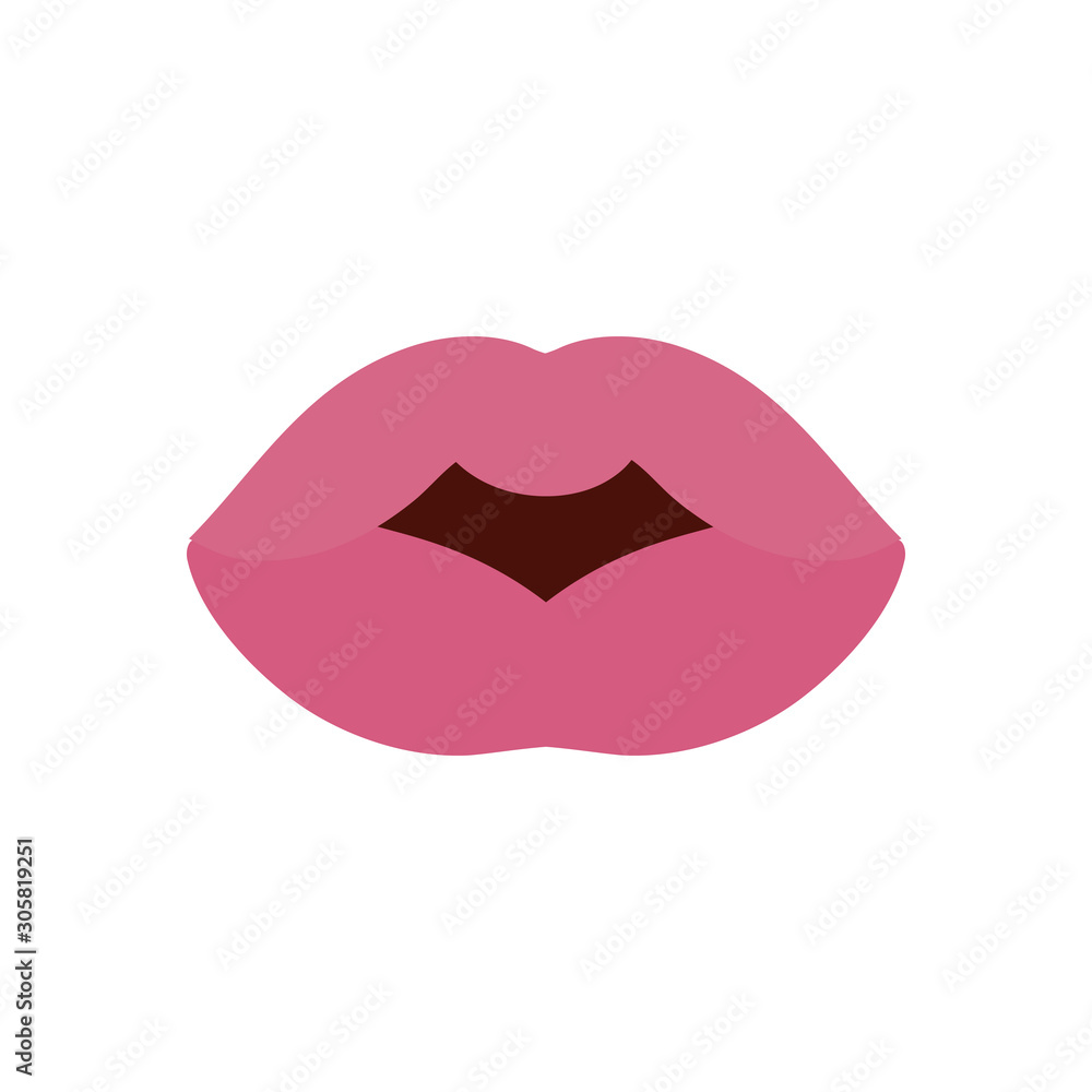 female lips mouth icon on white background