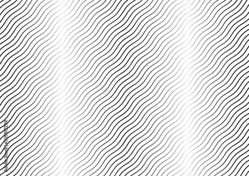 Abstract halftone wave line background. Monochrome pattern with varying line thickness.  Vector modern pop art texture for poster  sites  business cards  cover  postcard  design  labels  stickers.
