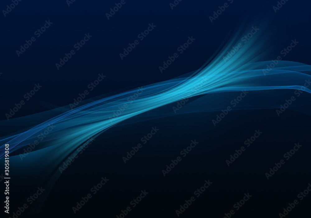 Naklejka premium Abstract black background with blue dynamic lines for business cards or wallpaper
