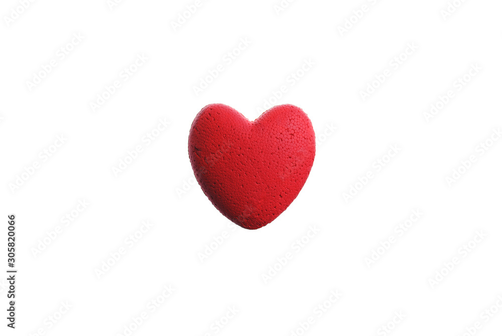 red heart on white isolated background