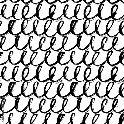 Photography Abstract scribble monochrome hand drawn vector seamless pattern