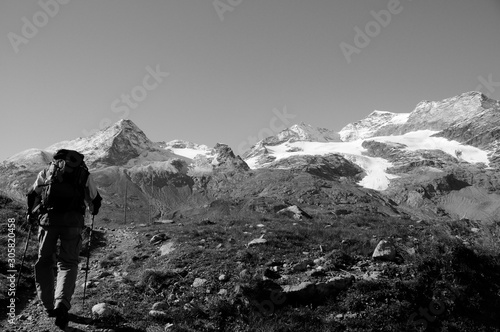 Magnificant mountain region Oberengadin in the Swiss alps