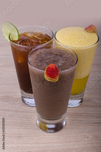 natural tamarind and strawberry juice photo