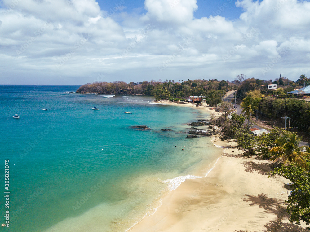 Tobago Island aerial beach view  