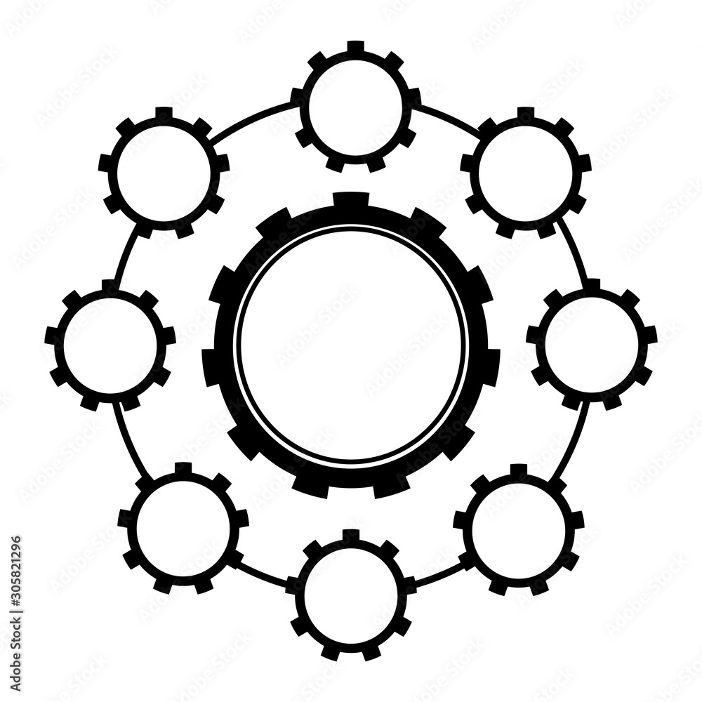 gears group on white background gears group on white background