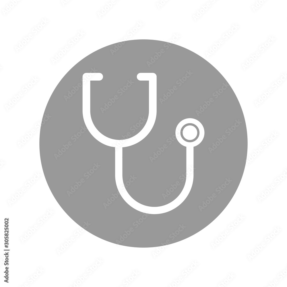 Medical Stethoscope outline icon logo