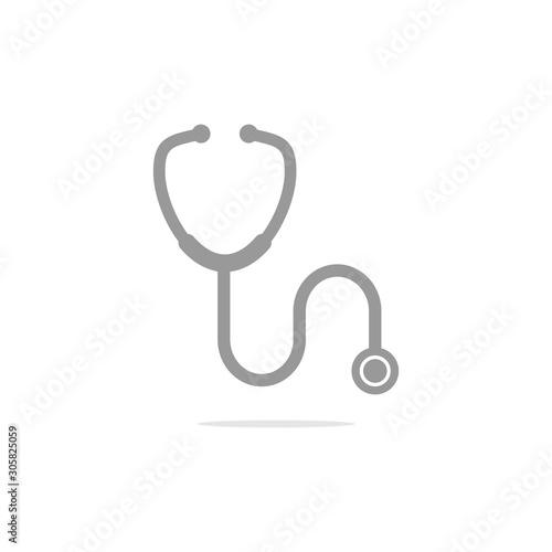  Medical Stethoscope outline symbol. vector illustration
