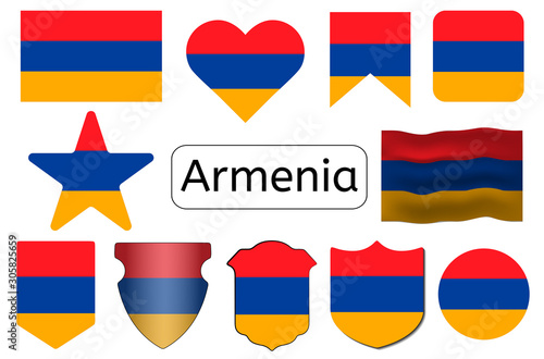 Armenian flag icon, Armenia country flag vector illustration