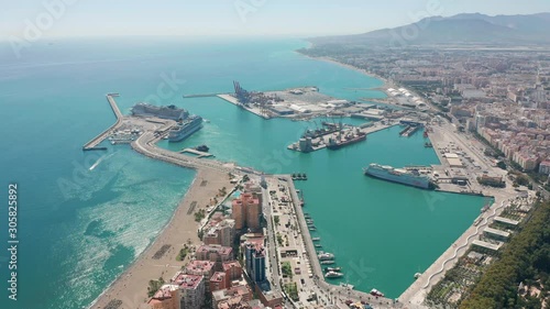 Aerial view. Port in Malaga. Malaga, Andalusia, Spain. photo