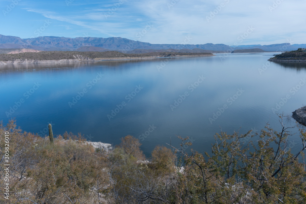 Horizontal of Roosevelt Lake in southeast Arizona.