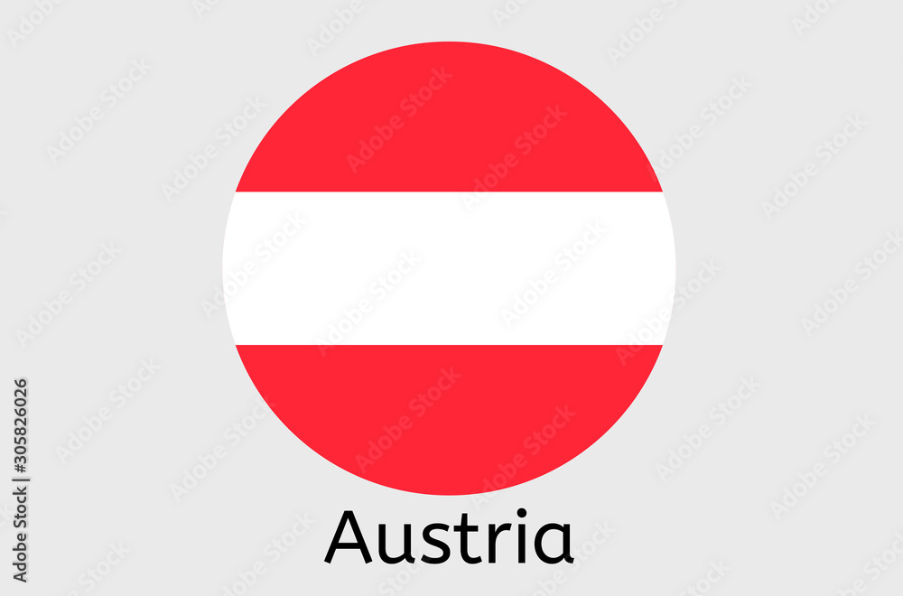Austrian flag icon, Austria country flag vector illustration Austrian flag icon, Austria country flag vector illustration