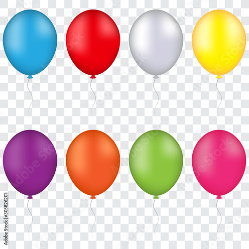 Colorful balloons set, vector illustration.