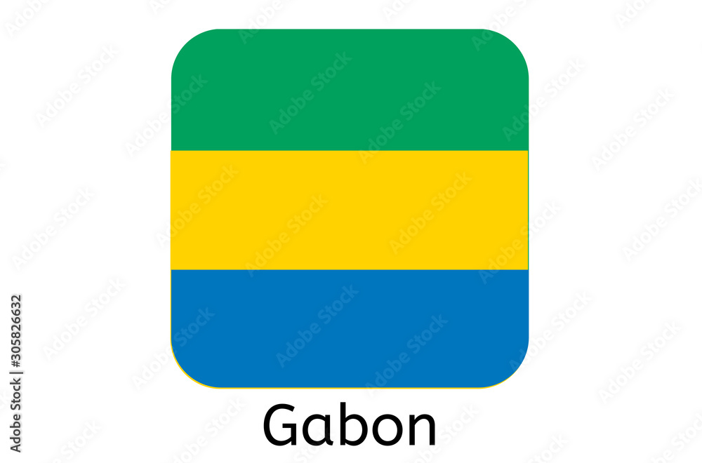 Obraz premium Gabon flag icon, Gabon country flag vector illustration