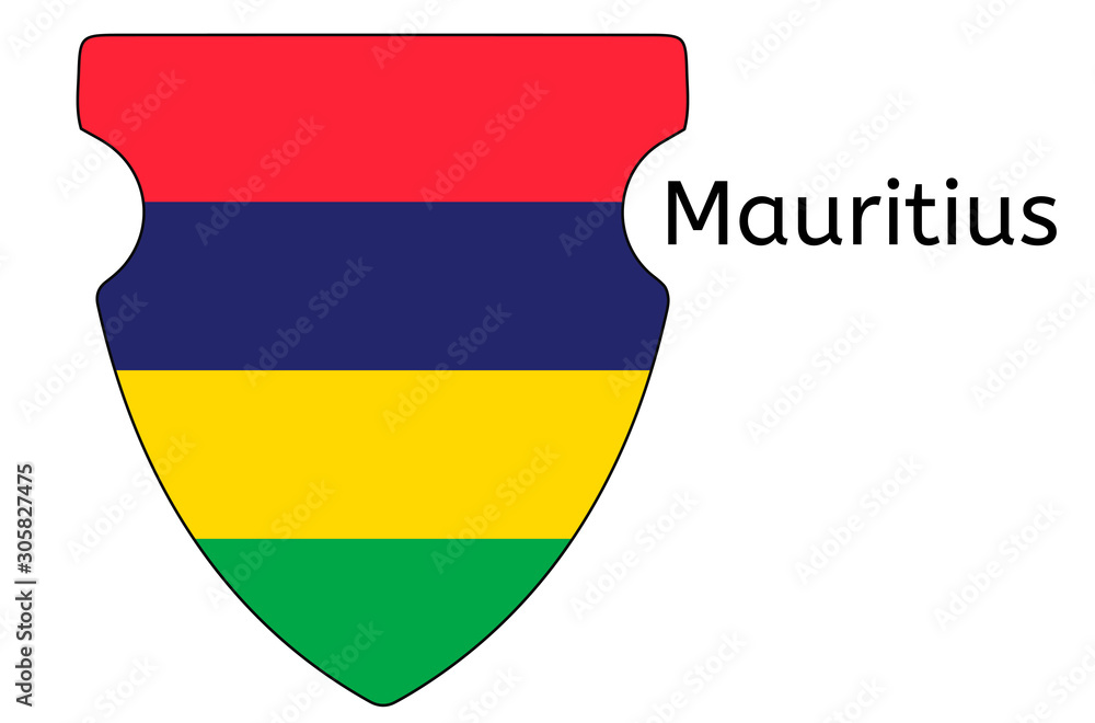 Fototapeta premium Mauritian flag icon, Mauritius country flag vector illustration