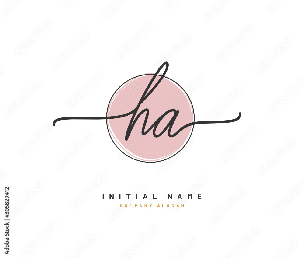 H A HA Beauty vector initial logo, handwriting logo of initial signature, wedding, fashion, jewerly, boutique, floral and botanical with creative template for any company or business. H A HA Beauty vector initial logo, handwriting logo of initial signature, wedding, fashion, jewerly, boutique, floral and botanical with creative template for any company or business.