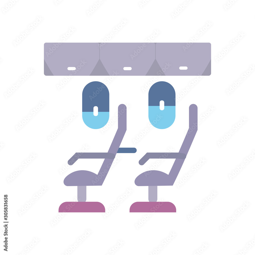 Isolated airplane chairs vector design Isolated airplane chairs vector design