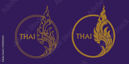 Thai art element for Thai graphic design vector illustration.