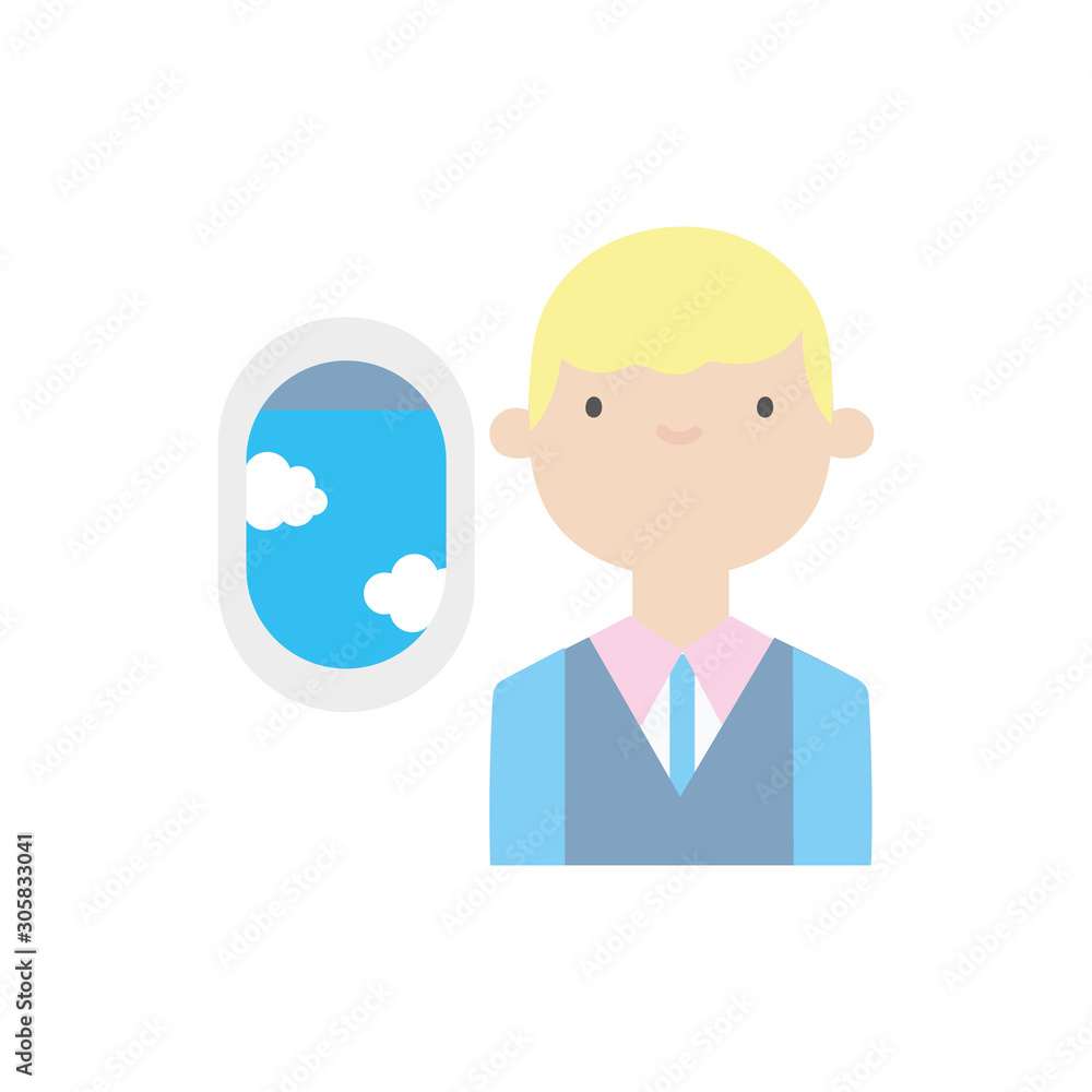 Isolated man inside airplane icon vector design Isolated man inside airplane icon vector design