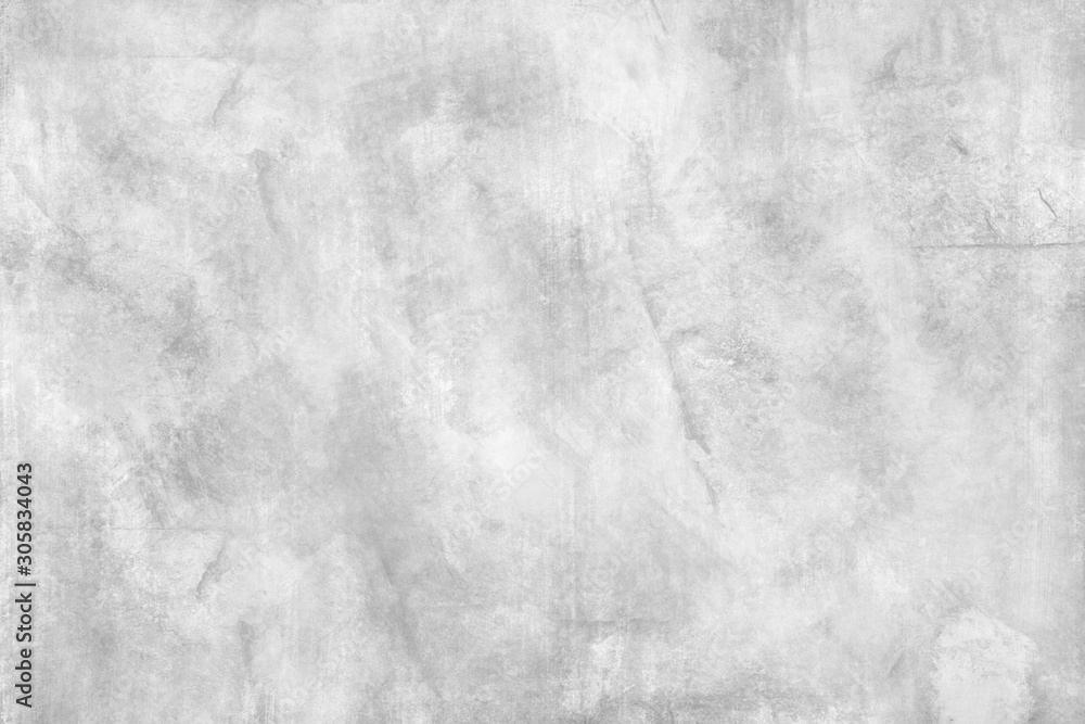 Naklejka premium Concrete wall white color for background. Old grunge textures with scratches and cracks. White painted cement wall texture.