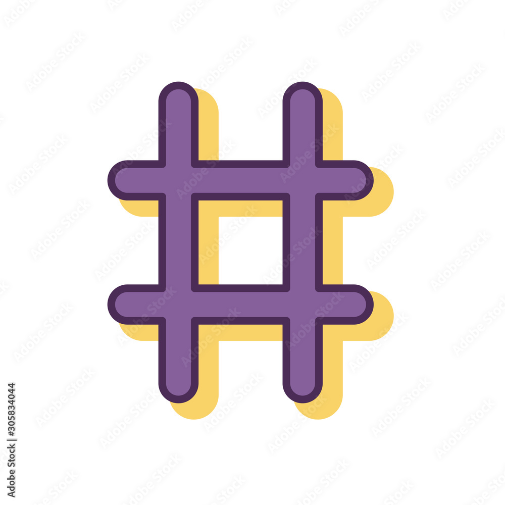 Fototapeta premium hashtag social media icon on white background