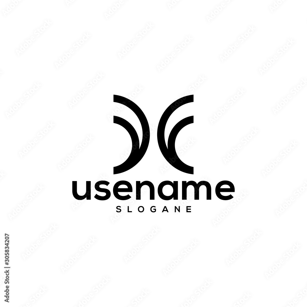 double F initial logo design vector Stock Vector Adobe Stock