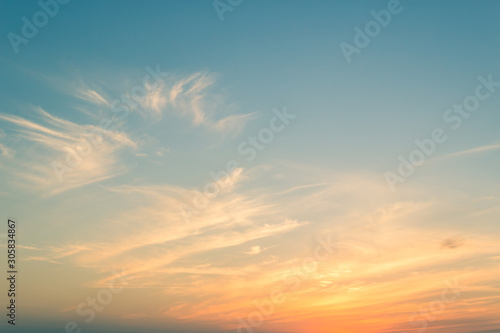 Fototapeta Naklejka Na Ścianę i Meble -  sky with clouds on sunset sky in the evening