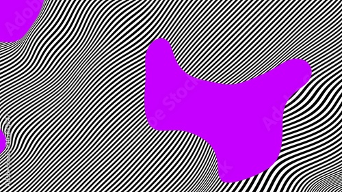 Tableau sur toile Abstract Morphing Opart Geometry with Violet Holes - 3D Illustration
