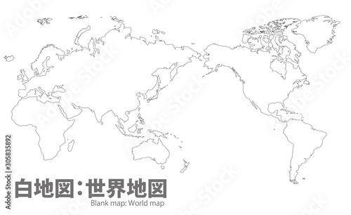 世界地図 高画質ベクター 白地図 Stock Vector Adobe Stock