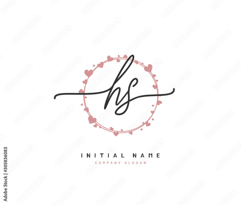 H S HS Beauty vector initial logo, handwriting logo of initial signature, wedding, fashion, jewerly, boutique, floral and botanical with creative template for any company or business. H S HS Beauty vector initial logo, handwriting logo of initial signature, wedding, fashion, jewerly, boutique, floral and botanical with creative template for any company or business.