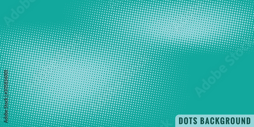 Green Blurred Background With Halftone Effect