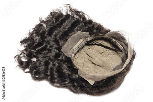 Murais de parede Middle part wavy black human hair weaves extensions lace bob wigs