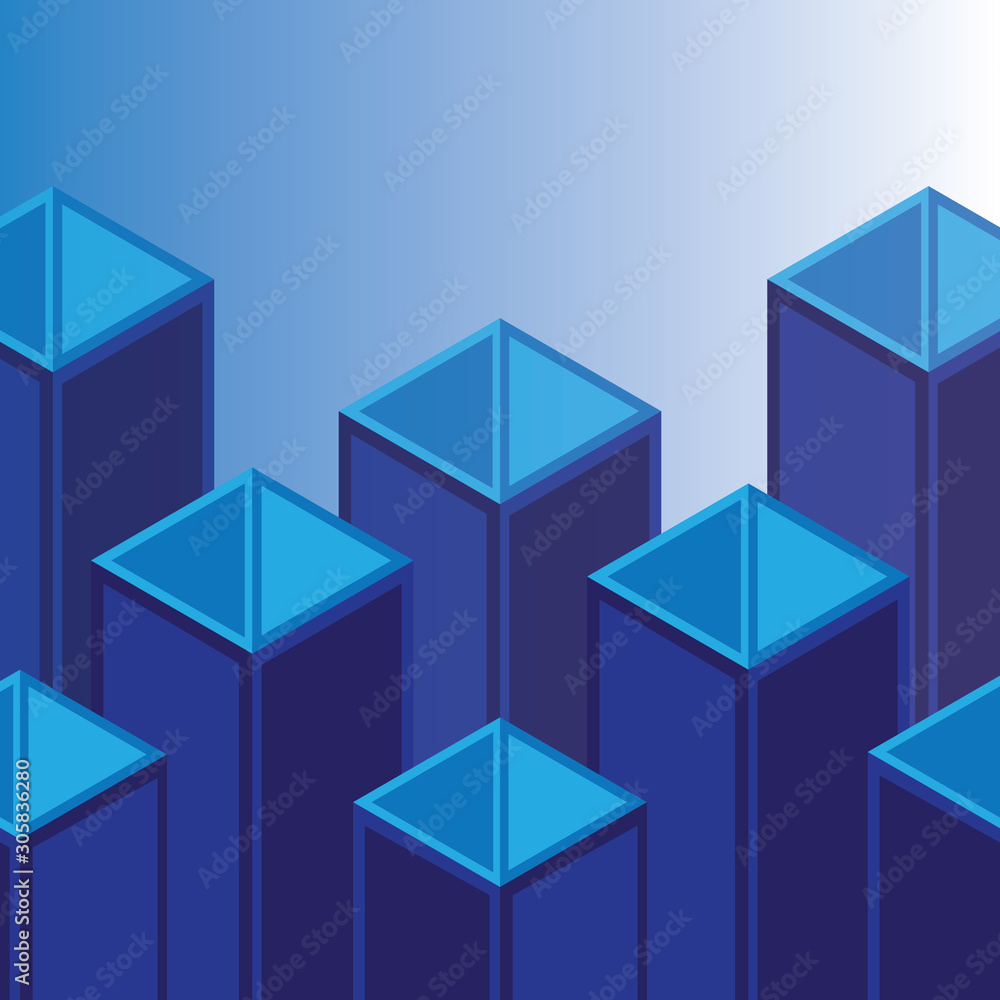 Vector geometric pattern of 3rd cubes Vector geometric pattern of 3rd cubes