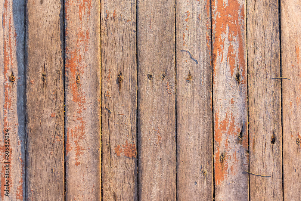 Old rural wooden wall, detailed photo texture. Natural wooden building structure background.
