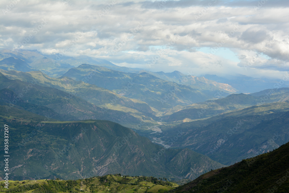 beautiful landscape of the chicamocha canyon in the colombian andes	