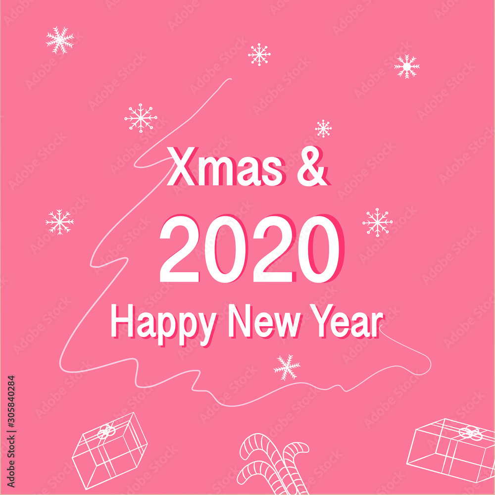 Merry Christmas and happy new year 2020 Vector Illustration Graphic Art Design 