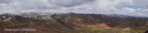 Red Valley near the rainbow mountain in Palccoyo, Cusco, Peru photo