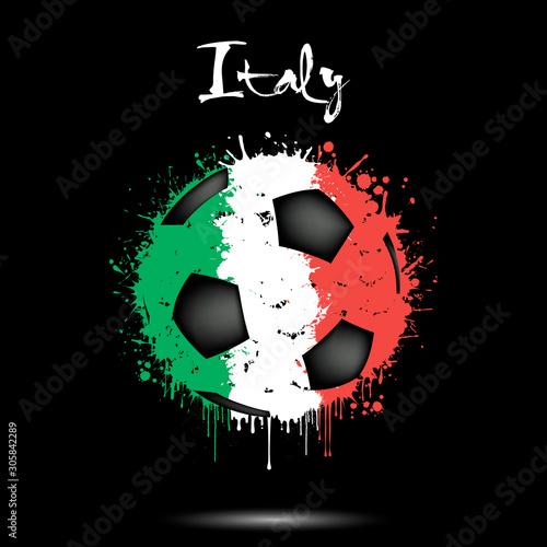 Soccer ball in the colors of the Italy flag
