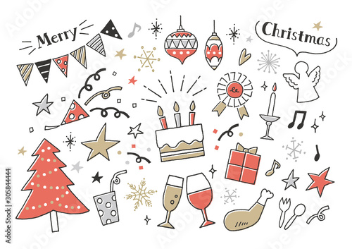 クリスマスパーティー手描き