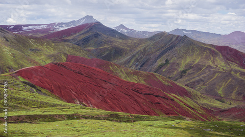 Red Valley near the rainbow mountain in Palccoyo, Cusco, Peru photo