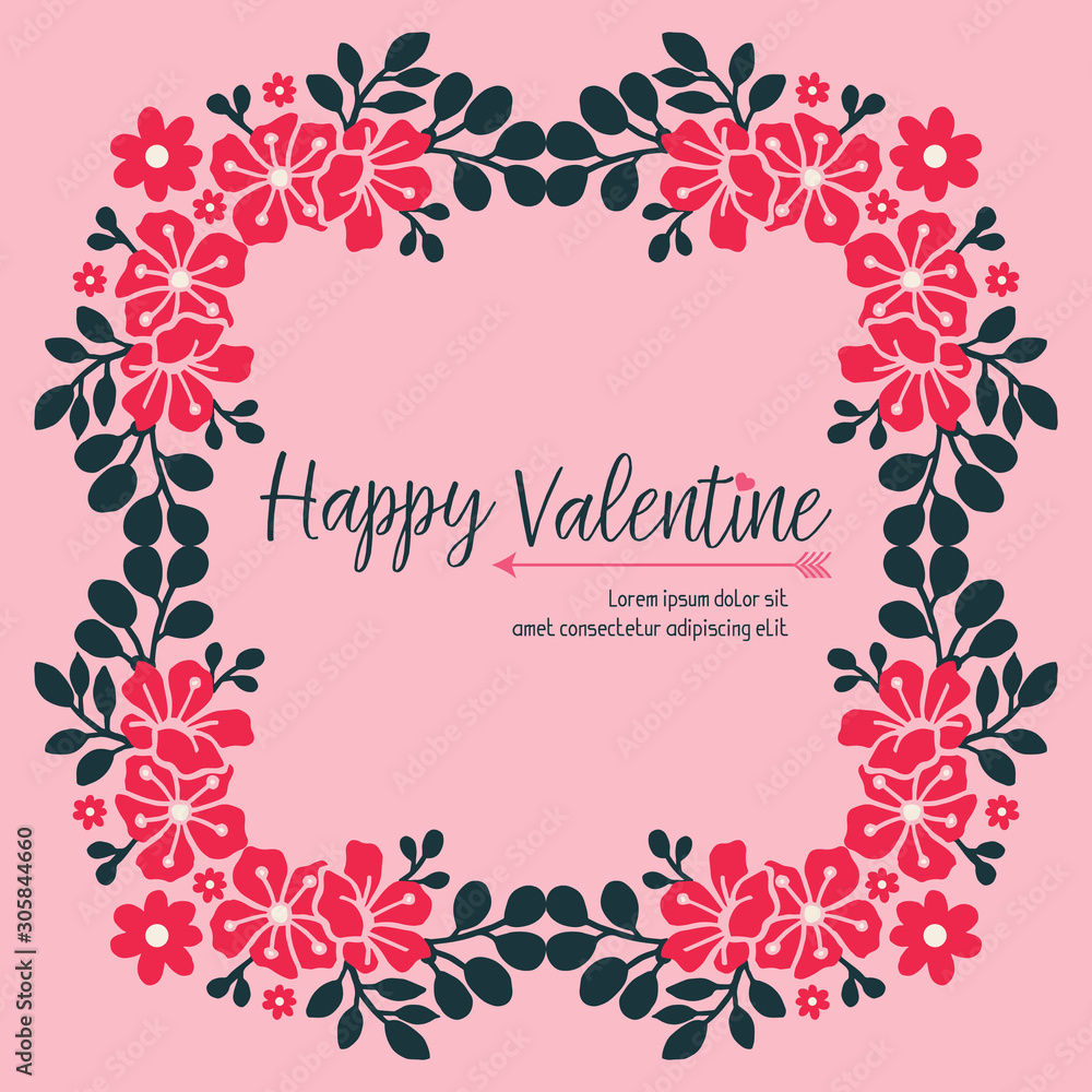 Element greeting card valentine day, with ornate wallpaper of leaf flower frame. Vector Element greeting card valentine day, with ornate wallpaper of leaf flower frame. Vector