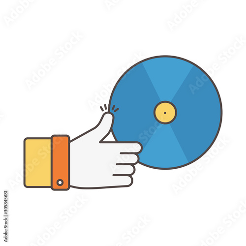 hand like compact disk social media icon