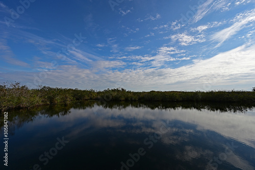 Winter cloudscape over Anhinga Trail in Everglades National Park, Florida.