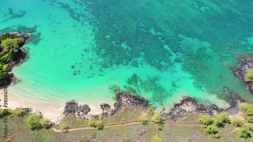 Hawaii Island Beach Drone from above Mauumae Hawaii Island Beach Drone from above Mauumae